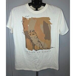Modern lux light cream short sleeve graphic tee size Large New with tags